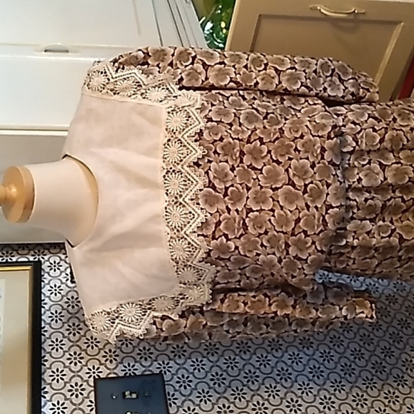 Vintage 1980s Granny chic Cottage core dress 👗 made in USA 🇺🇸 - Picture 2 of 5